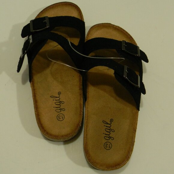 gigil Girls Shoes Size 13 Style Berk 14 Back Slides Slip-Ons Buckles Cork NWOT - Picture 2 of 5